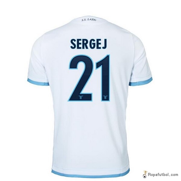 Camiseta Lazio Replica Tercera Ropa Sergej 2016/17 Blanco